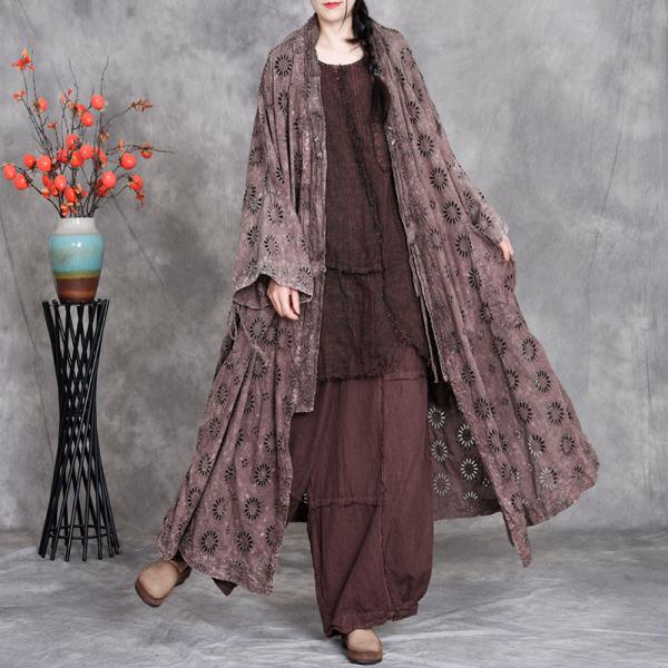 Casual 100% Cotton Long Sleeve Round Neck Solid Color Dark Coffee Green comfy church muslim brunch plus size rustic cottagecore