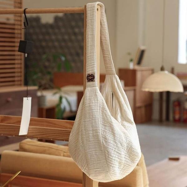 Patchwork Cotton Linen Crossbody Hobo Bag
