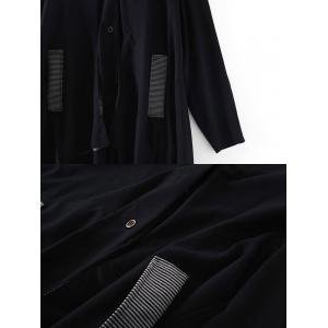 V-Neck Plus Size Black Cocoon Coat Dress