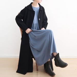 Polo Neck Wool Single-Breasted Coat