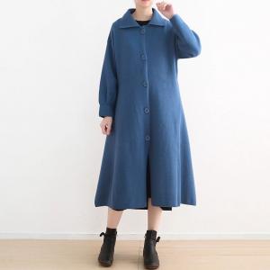 Polo Neck Wool Single-Breasted Coat