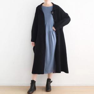 Polo Neck Wool Single-Breasted Coat
