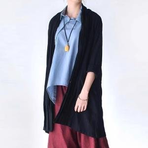 Casual Cozy Linen Pleated Midi Cardigan