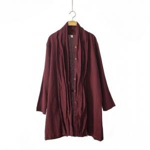 Casual Cozy Linen Pleated Midi Cardigan