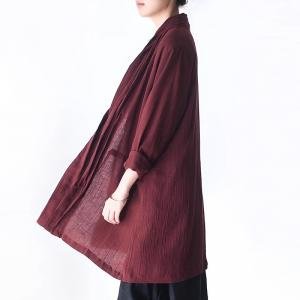 Casual Cozy Linen Pleated Midi Cardigan