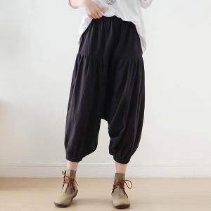 Casual Chic Cotton Linen Low Crotch Yoga Pants