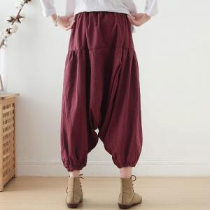 Casual Chic Cotton Linen Low Crotch Yoga Pants