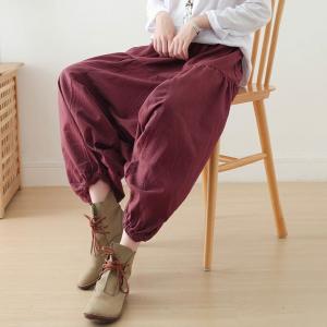 Casual Chic Cotton Linen Low Crotch Yoga Pants