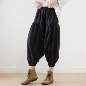 Casual Chic Cotton Linen Low Crotch Yoga Pants