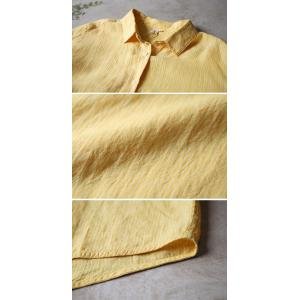 Loose-Fit Pinstriped Linen Yellow Shirt