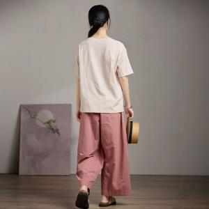 Pink Apples Patterned Cotton Summer T-shirt