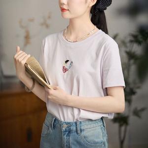 Dancing Girl Thistle Embroidered T-shirt