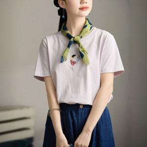 Dancing Girl Thistle Embroidered T-shirt