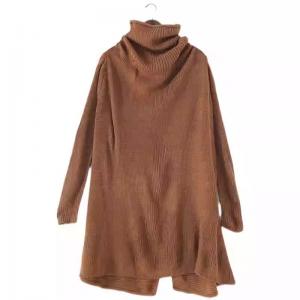 Winter Knitting Turtle Neck Camel Sweater Dress