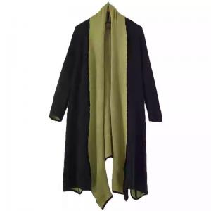 Green and Black Long Knitted Cardigan