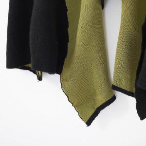Green and Black Long Knitted Cardigan