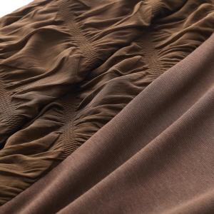 Bat Sleeves Coffee Large Size Pleated T-shirt