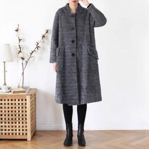 Wool Blend Midi Oversized Winter Coat