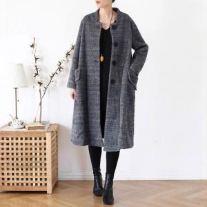 Wool Blend Midi Oversized Winter Coat