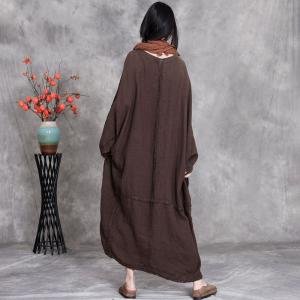 Muslim Style Plus Size Fringed Linen Caftan