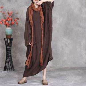 Muslim Style Plus Size Fringed Linen Caftan