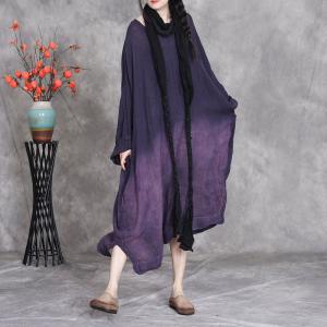 Fall Fashion Plus Size Linen Tie Dye Dress