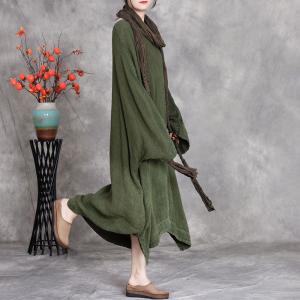 Fall Fashion Plus Size Linen Tie Dye Dress