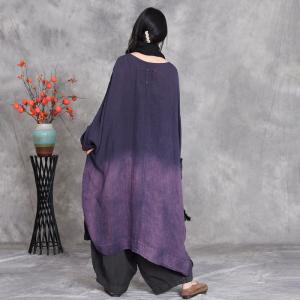 Fall Fashion Plus Size Linen Tie Dye Dress