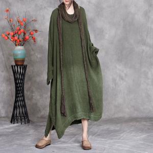 Fall Fashion Plus Size Linen Tie Dye Dress