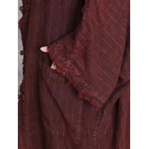 Chinese Frig Buttons Linen Caftan Cardigan