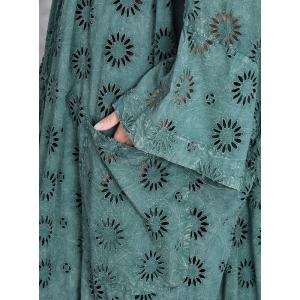 Hollow Out Cotton Plus Size Rustic Trench Coat