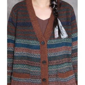Colorful Chunky Striped Winter Cardigan