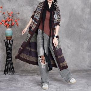 Colorful Chunky Striped Winter Cardigan