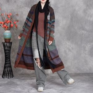Colorful Chunky Striped Winter Cardigan