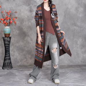 Autumn Style Totem Patterns Casual Cardigan
