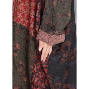 Floral Patchwork Cotton Linen Ethnic Maxi Caftan