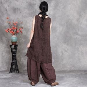 Comfy Plus Size Fringed Linen Harem Pants