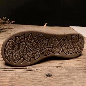 Round Toe Cowhide Leather Martin Boots for Women