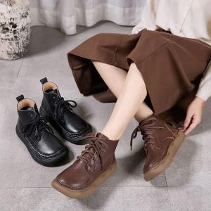Platform Tied Leather British Martin Boots