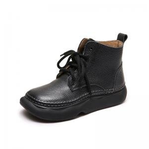 Platform Tied Leather British Martin Boots