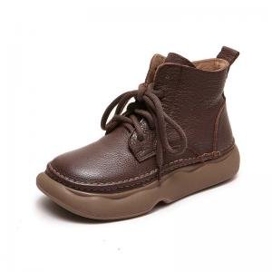 Platform Tied Leather British Martin Boots