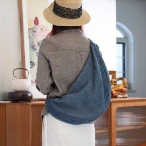 Patchwork Cotton Linen Crossbody Hobo Bag