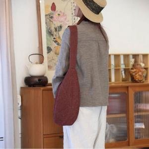 Patchwork Cotton Linen Crossbody Hobo Bag