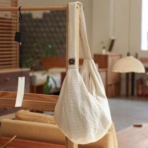 Patchwork Cotton Linen Crossbody Hobo Bag