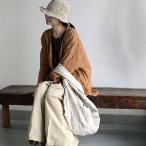 Jacquard Linen Designer Shoulder Hobo Bag