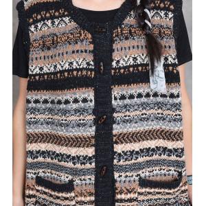 Totem Printed Long Sleeveless Cardigan