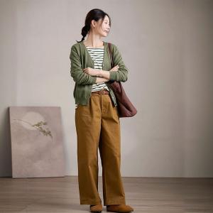 Sheep Wool Plain V Neck Knit Granny Cardigan