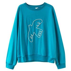Stereo Pigeon Lake Blue Hoodless Sweatshirt
