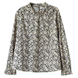 Ruffled Sleeves and Collar Floral Blouse