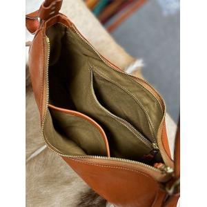 Handcrafted Cowhide Leather Business Half Moon Bag